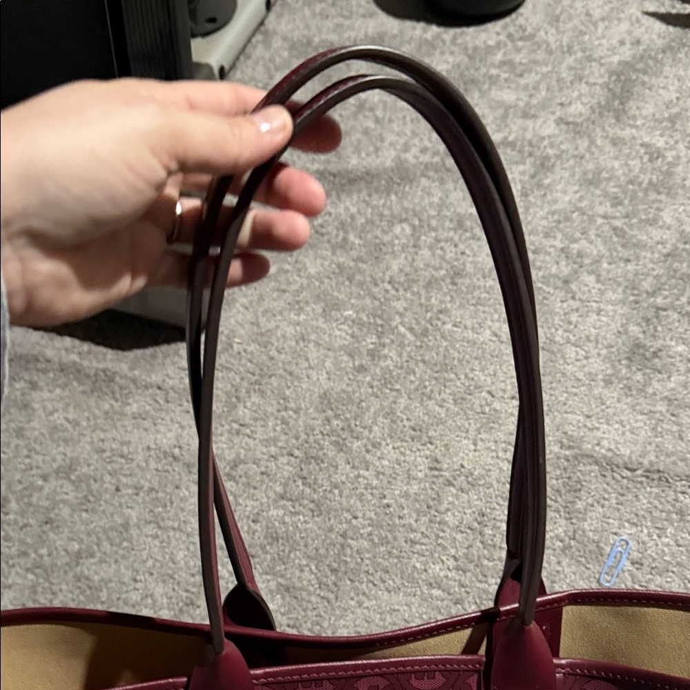 Michael Kors Maroon Logo-Print Tote - Picture 6 of 8